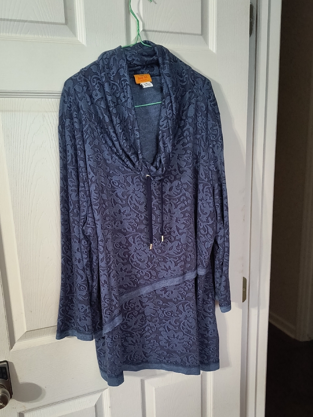 Ruby Rd. Navy Floral Jacquard Pullover